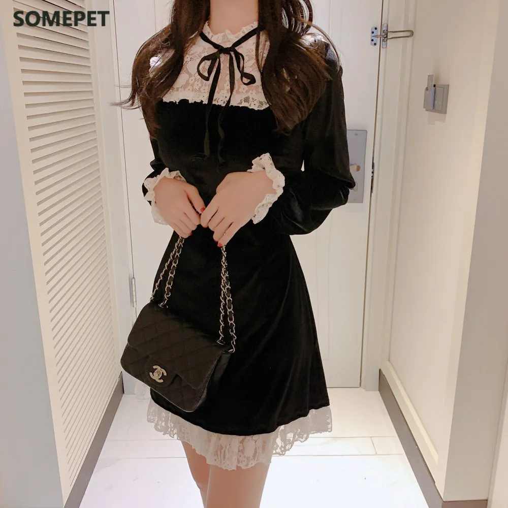Christmas Party Dresses Hot New Year Date Birthday Valentine's Days Patchwork Hollow Out White Lace Ruffled Mini Black Dress
Christmas Party Dresses Hot New Year Date Birthday Valentine's Days Patchwork Hollow Out White Lace Ruffled Mini Black Dress