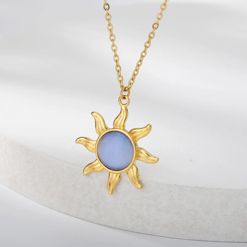 Vintage Natural Moonstone Labradorite Necklaces For Women Opal Aesthetic Sun Flower Pendant Necklace Jewelry Friends Gift colar
Vintage Natural Moonstone Labradorite Necklaces For Women Opal Aesthetic Sun Flower Pendant Necklace Jewelry Friends Gift colar