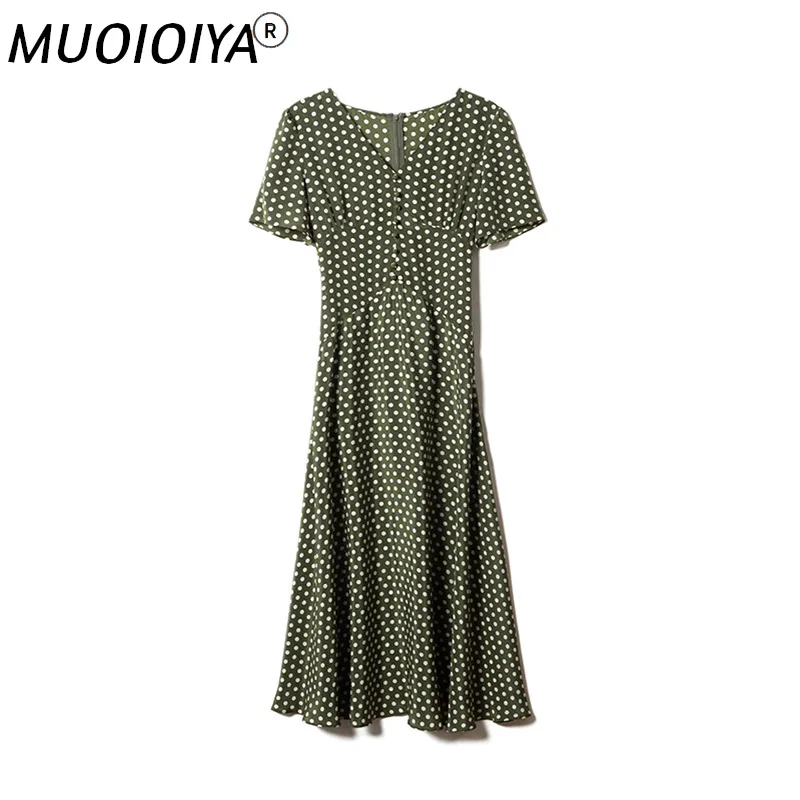 Summer Dress 2022 Elegant 100% Silk Dress Female Short Sleeve Dresses for Women Polka-dot Midi Clothes Vestido De Mujer 4
Summer Dress 2022 Elegant 100% Silk Dress Female Short Sleeve Dresses for Women Polka-dot Midi Clothes Vestido De Mujer 4