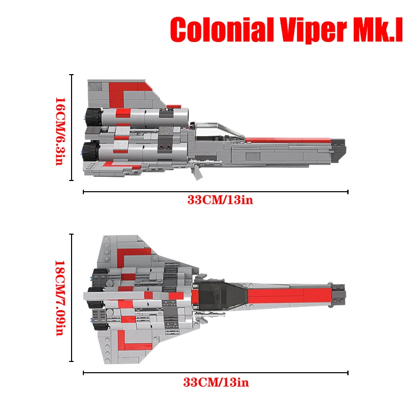 Moc Battlestars Galactica Colonial Viper MkI/MkII Star Plan Blocks High-Tech Spaceship Fighter Bricks Diy Toys For Children Gift
Moc Battlestars Galactica Colonial Viper MkI/MkII Star Plan Blocks High-Tech Spaceship Fighter Bricks Diy Toys For Children Gift