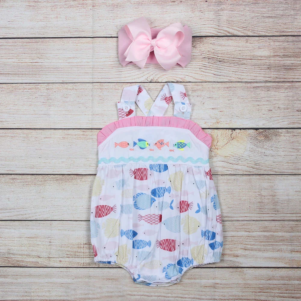 Romper Baby Girl Pink Lace Fish Print Sleeveless Four Fish Embroidery Pattern Toddler Romper
Romper Baby Girl Pink Lace Fish Print Sleeveless Four Fish Embroidery Pattern Toddler Romper