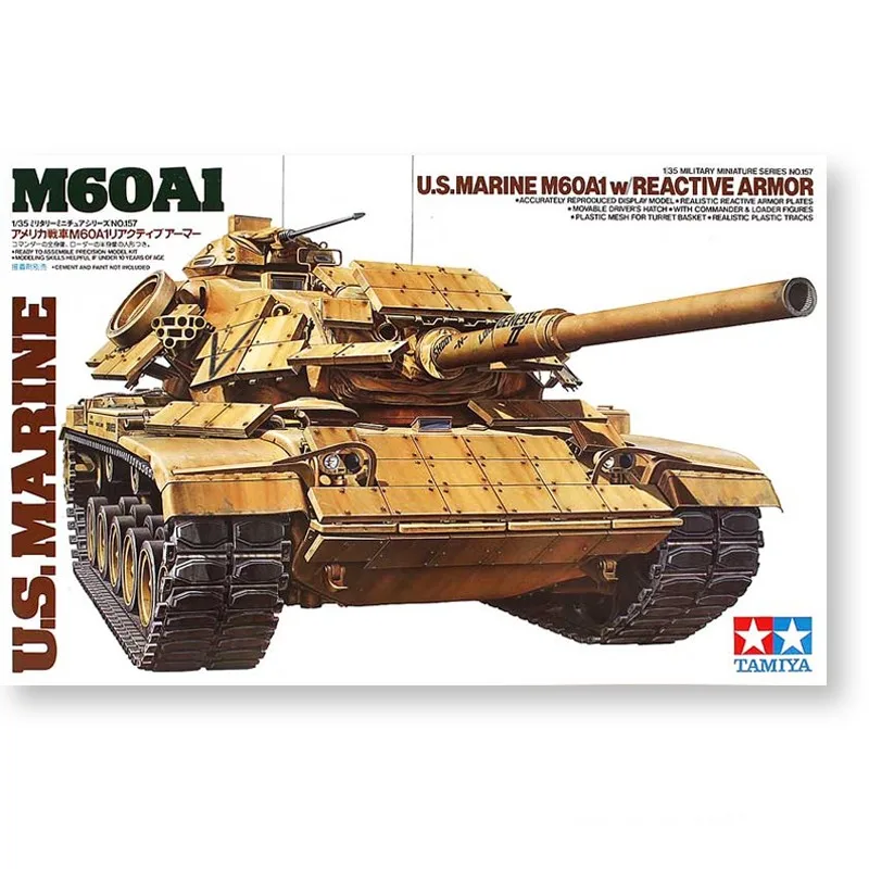 Tamiya Assembly Model 1/35 American M60A1 Main Battle Tank (with Reactive Armor) Plastic Painting Kit Military Model Toys 35157
Tamiya Assembly Model 1/35 American M60A1 Main Battle Tank (with Reactive Armor) Plastic Painting Kit Military Model Toys 35157