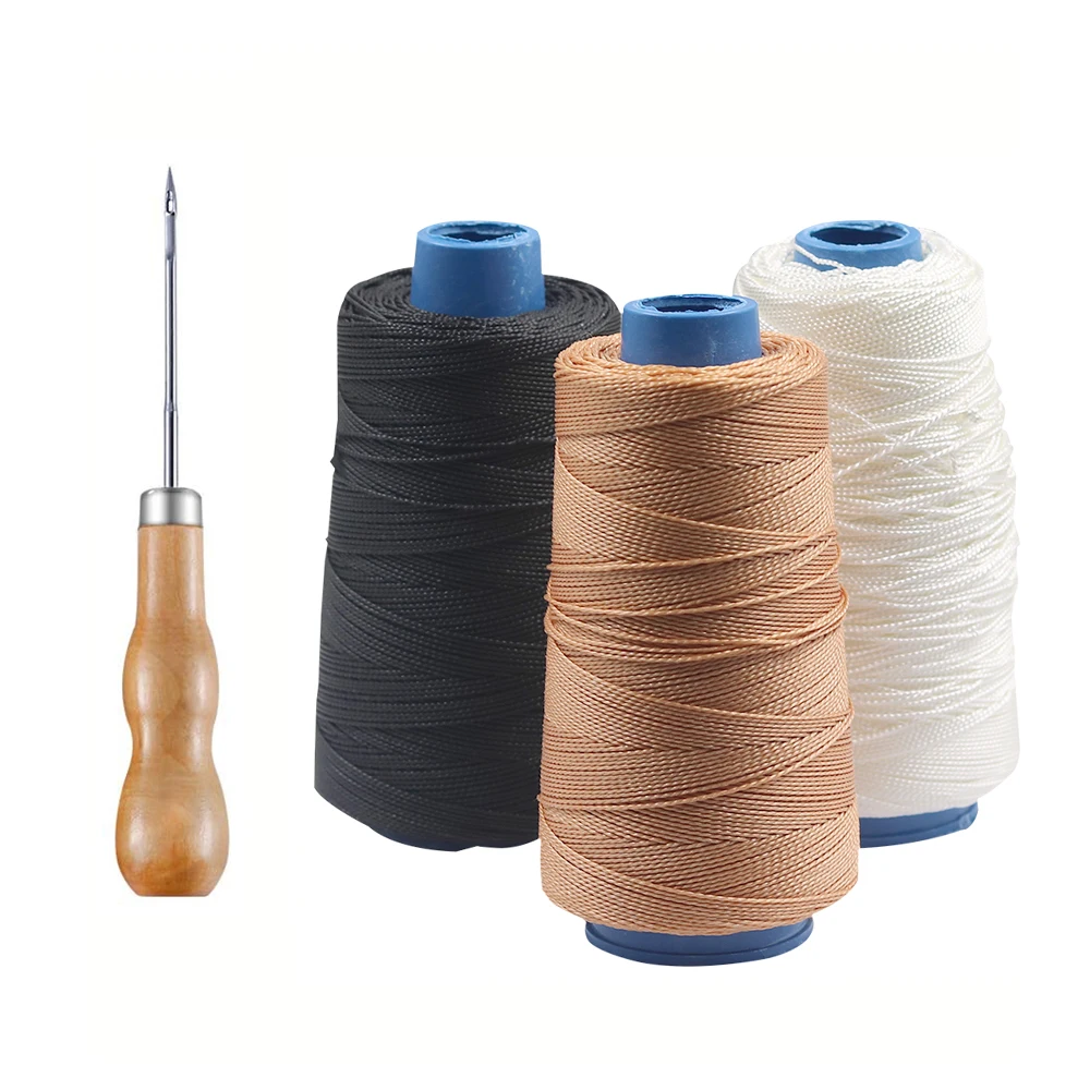 300M Nylon Sewing Thread Durable Strong Leather Sewing Waxed Thread with Wooden Handle Sewing Awl DIY Hand Stitching Sewing Tool
300M Nylon Sewing Thread Durable Strong Leather Sewing Waxed Thread with Wooden Handle Sewing Awl DIY Hand Stitching Sewing Tool