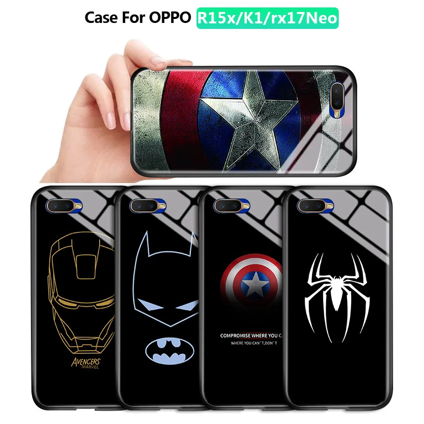 Чехол для Oppo R15X K1 rx17 neo Marvel Железный человек Spider противоударный чехол из