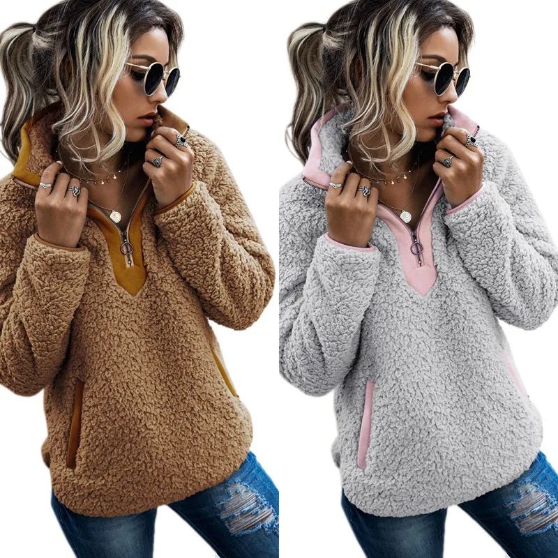 2 Pcs Women Sherpa Sweater Teddy Fleece Pullover Half Zipper Sherpa Fleece Tops Sweaters XL Size Gray & Camel
2 Pcs Women Sherpa Sweater Teddy Fleece Pullover Half Zipper Sherpa Fleece Tops Sweaters XL Size Gray & Camel