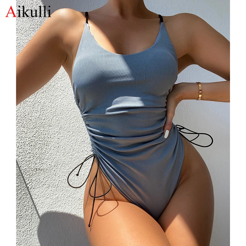 Sexy Solid One Piece Swimsuit Women High Leg Drawstring Swimwear 2021 New Beachwear Summer Monokini Bodysuit Swim Bathing Suit
Sexy Solid One Piece Swimsuit Women High Leg Drawstring Swimwear 2021 New Beachwear Summer Monokini Bodysuit Swim Bathing Suit