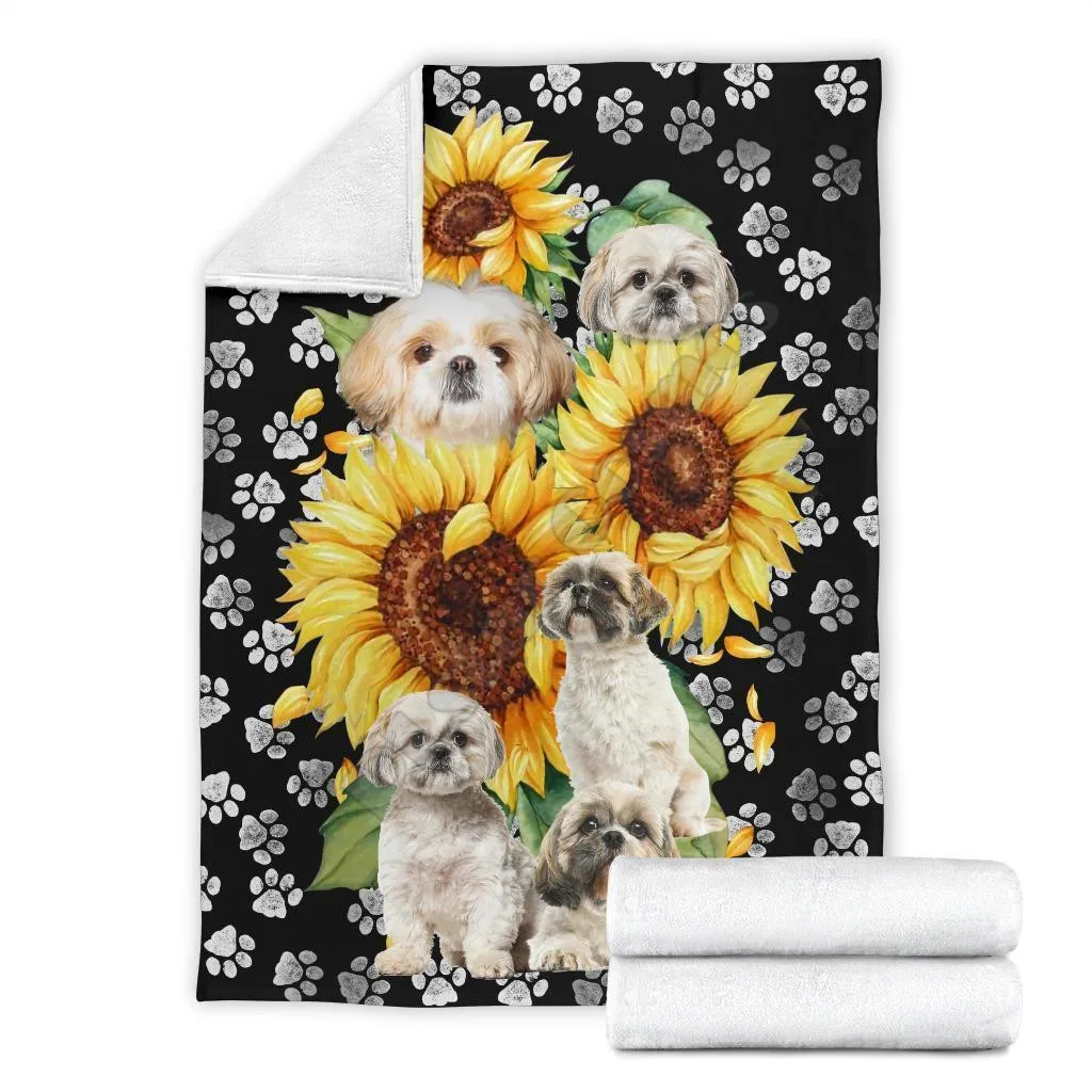 Sunflower shih tzu fleece blanket dog 3d printed Wearable Blanket Adults/kids Fleece Blanket Sherpa Blanket 02
Sunflower shih tzu fleece blanket dog 3d printed Wearable Blanket Adults/kids Fleece Blanket Sherpa Blanket 02