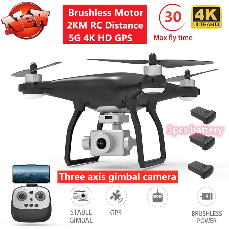 New Professional RC Drone Brushless Motor 2000M RC Distance Gimbal Stabilizer RC Quadcopter With 5G GPS 4K HD Camera 30Mins Fly
New Professional RC Drone Brushless Motor 2000M RC Distance Gimbal Stabilizer RC Quadcopter With 5G GPS 4K HD Camera 30Mins Fly