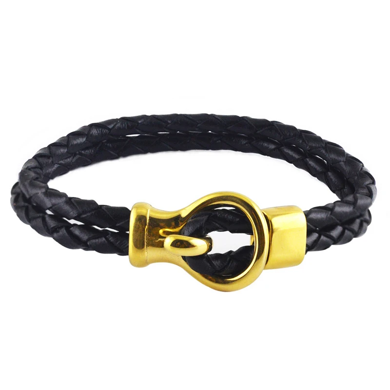 Fashion Double Layers Leather Bracelets For Women Charm Jewelry Pulseras Mujer Wholesale Gold Color Stainless Steel Hook Bangles
Fashion Double Layers Leather Bracelets For Women Charm Jewelry Pulseras Mujer Wholesale Gold Color Stainless Steel Hook Bangles