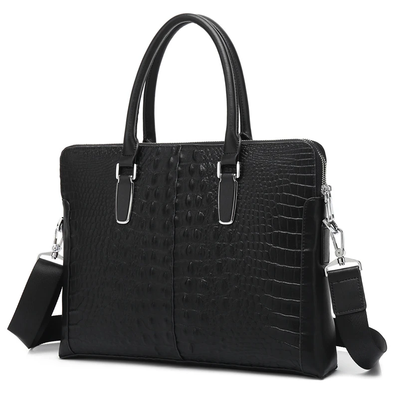 

Новый модный роскошный брендовый дизайнерский портфель для ноутбука 14 дюймов деловая сумка для мужчин вместительная мужская кожаная сумка...