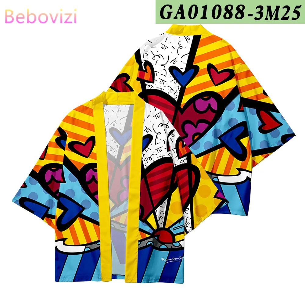 Women Men Harajuku Kimono Cosplay Blouse Yukata Clothing Yellow Black Heart Plus Size XXS- 6XL 5XL 4XL Loose Japanese Cardigan 
Women Men Harajuku Kimono Cosplay Blouse Yukata Clothing Yellow Black Heart Plus Size XXS- 6XL 5XL 4XL Loose Japanese Cardigan
