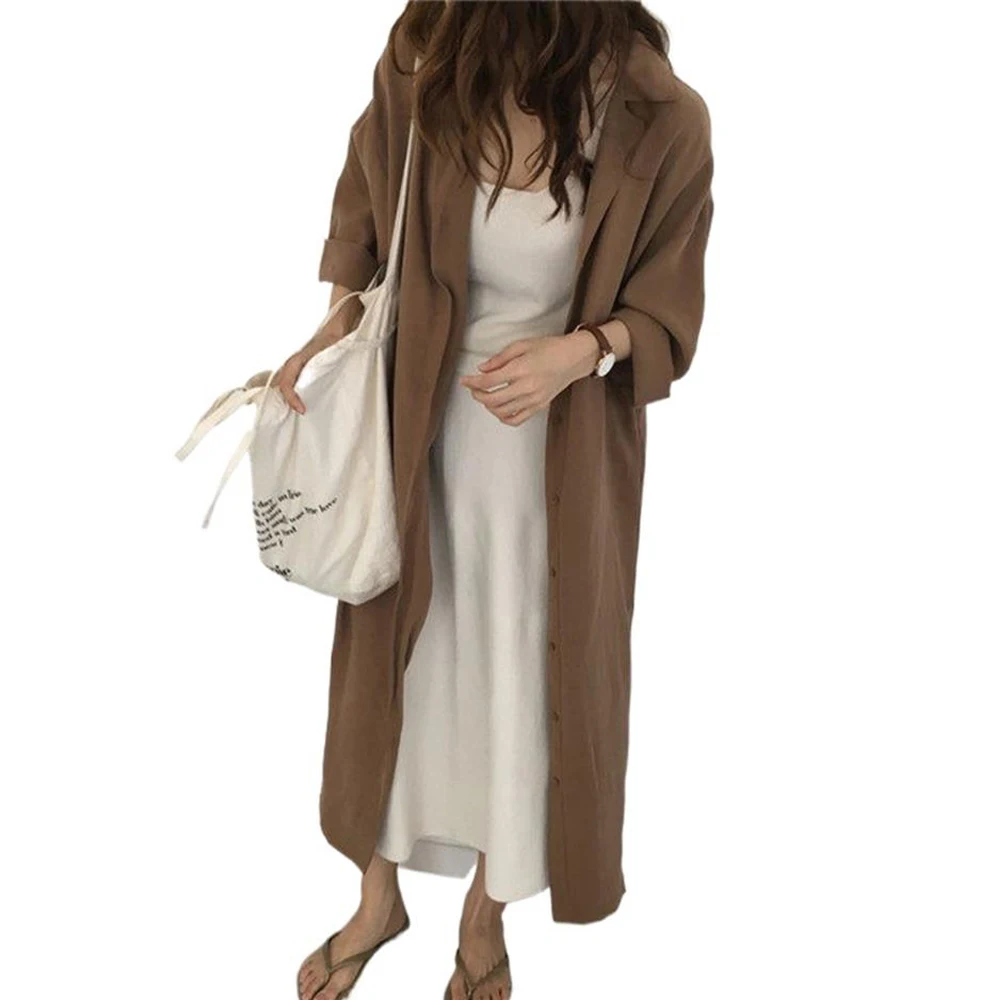 Streetwear Women Button Trench Coat Korean Outerwear Lace Up Solid Jacket Casual Loose Overcoat Long Top Fashion Clothes Autumn
Streetwear Women Button Trench Coat Korean Outerwear Lace Up Solid Jacket Casual Loose Overcoat Long Top Fashion Clothes Autumn