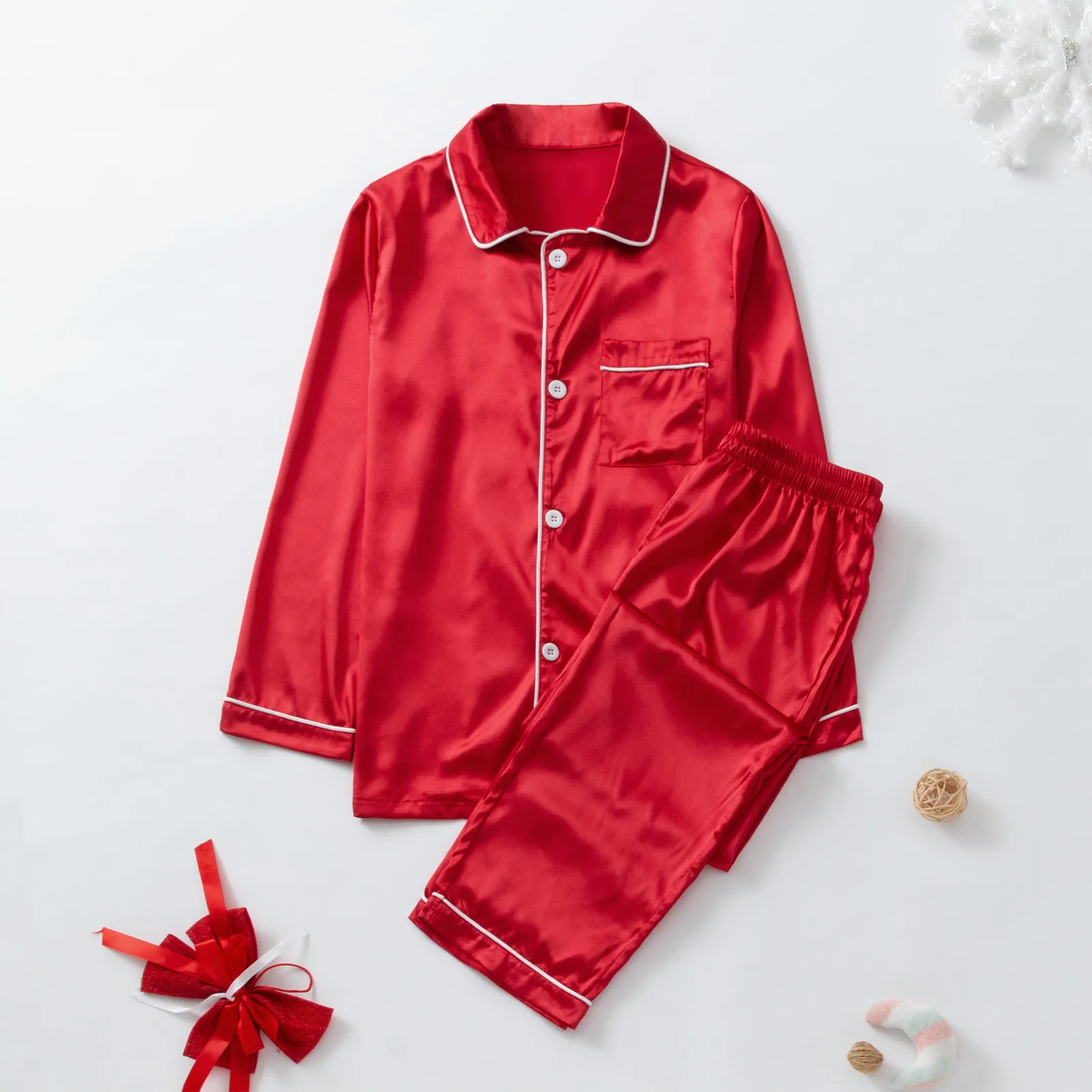 Satin Pajamas Plus Size Women Solid Christmas Pajamas For Women Nightwear Two Piece Pants Sets Xmas Sleepwear Loungewear
Satin Pajamas Plus Size Women Solid Christmas Pajamas For Women Nightwear Two Piece Pants Sets Xmas Sleepwear Loungewear