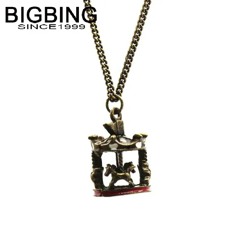 Модные ювелирные изделия V122 BIGBING ожерелье с подвеской в виде Золотой карусели