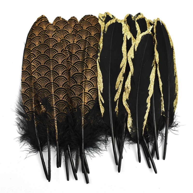 20Pcs Gold Golden Black Duck Goose Feathers for Crafts DIY Needlework Small Geese Feather Decor Accessories Decoration Plumes 
20Pcs Gold Golden Black Duck Goose Feathers for Crafts DIY Needlework Small Geese Feather Decor Accessories Decoration Plumes