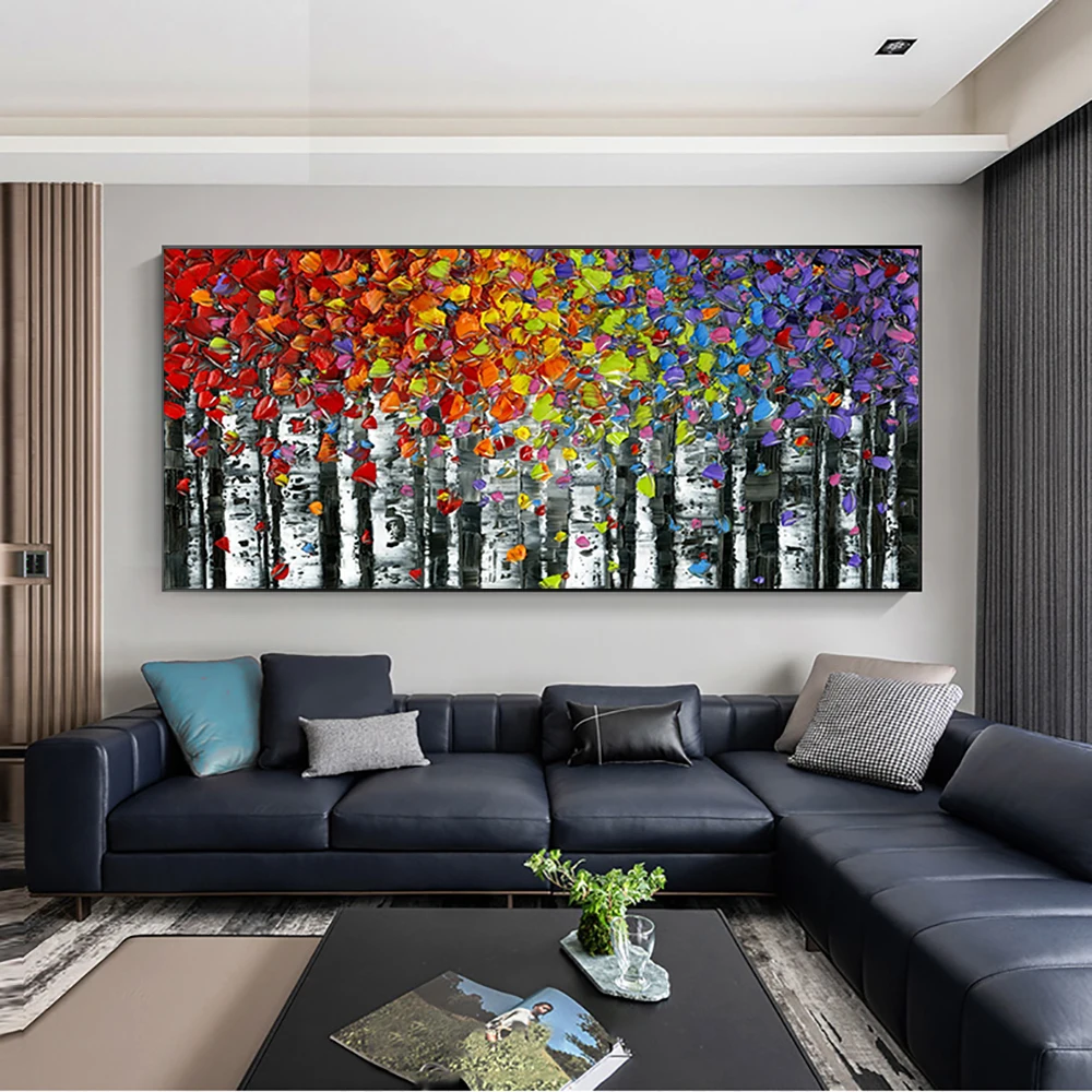 Modern Decoration Painting Hand Painted On Canvas Abstract Tree With Colorful Leaves Thick Oil Painting Home Living Room Decor
Modern Decoration Painting Hand Painted On Canvas Abstract Tree With Colorful Leaves Thick Oil Painting Home Living Room Decor