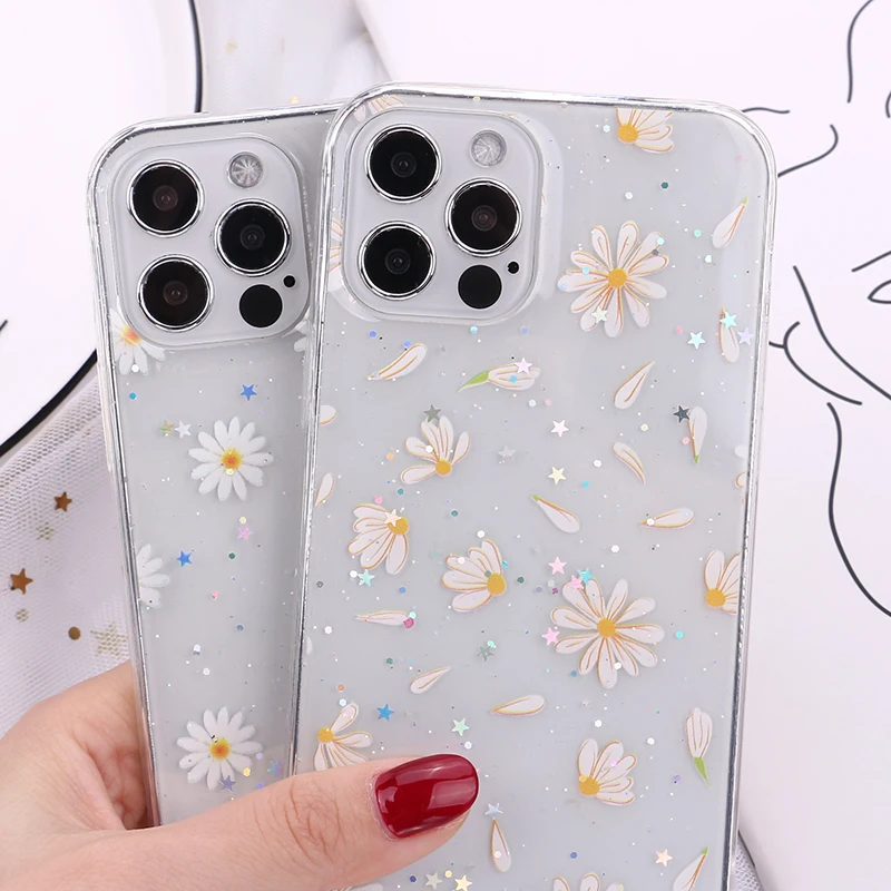 Cute Daisy Sunflower Floral Flower Glitter Phone Cases For iPhone 12 11 Pro Max XR XS Max X 8 Plus Soft Transparent Back
Cute Daisy Sunflower Floral Flower Glitter Phone Cases For iPhone 12 11 Pro Max XR XS Max X 8 Plus Soft Transparent Back