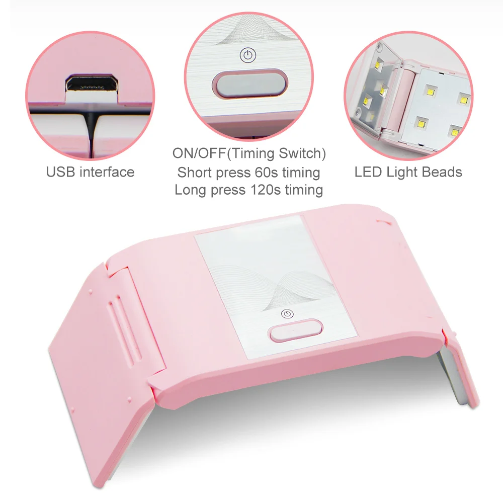 LKE UV Nail Lamp Professional For 12 pcs LED USB Line Foldable Portable manicure tool Pedicure | Красота и здоровье
