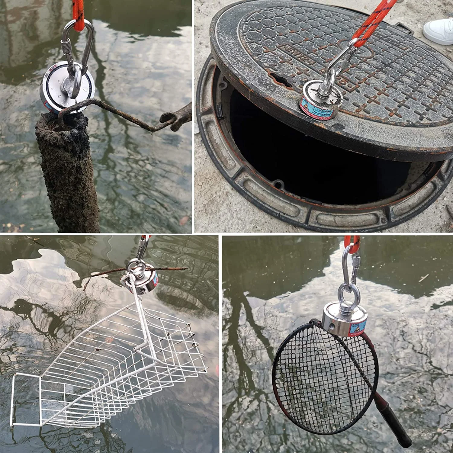 Двухсторонний 300 500 кг магнит Рыболовный набор неодимовые магниты веревка коготь