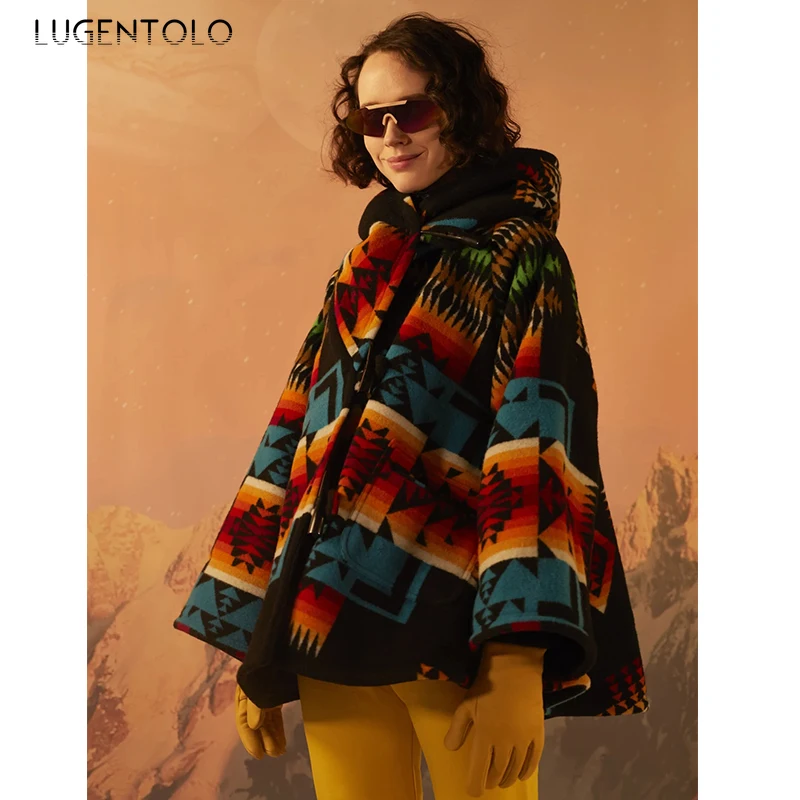 Hooded Blends Women Long Sleeve Print Coat Autumn Winter Casual Jacket Female Casaul Loose Polyester Street Blends Lugentolo
Hooded Blends Women Long Sleeve Print Coat Autumn Winter Casual Jacket Female Casaul Loose Polyester Street Blends Lugentolo