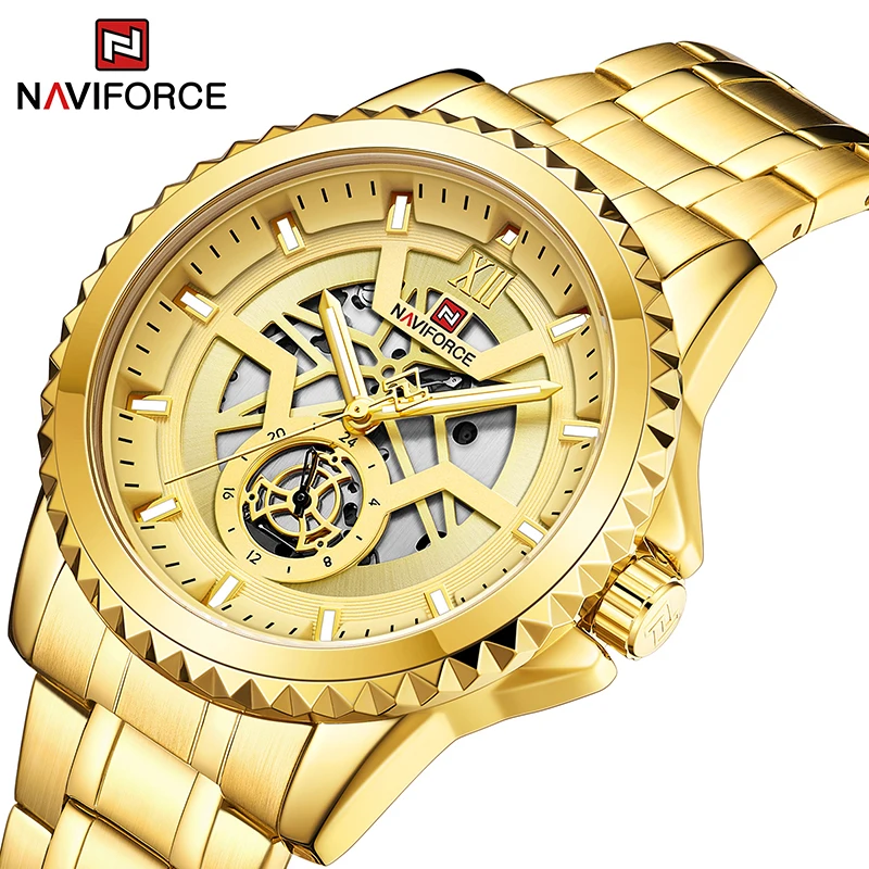 Top Brand NAVIFORCE Luxury Gold Sports Men's Watches Fashion Stainless Steel Creative Quartz Wrist Watch Waterproof Analog Clock
Top Brand NAVIFORCE Luxury Gold Sports Men's Watches Fashion Stainless Steel Creative Quartz Wrist Watch Waterproof Analog Clock