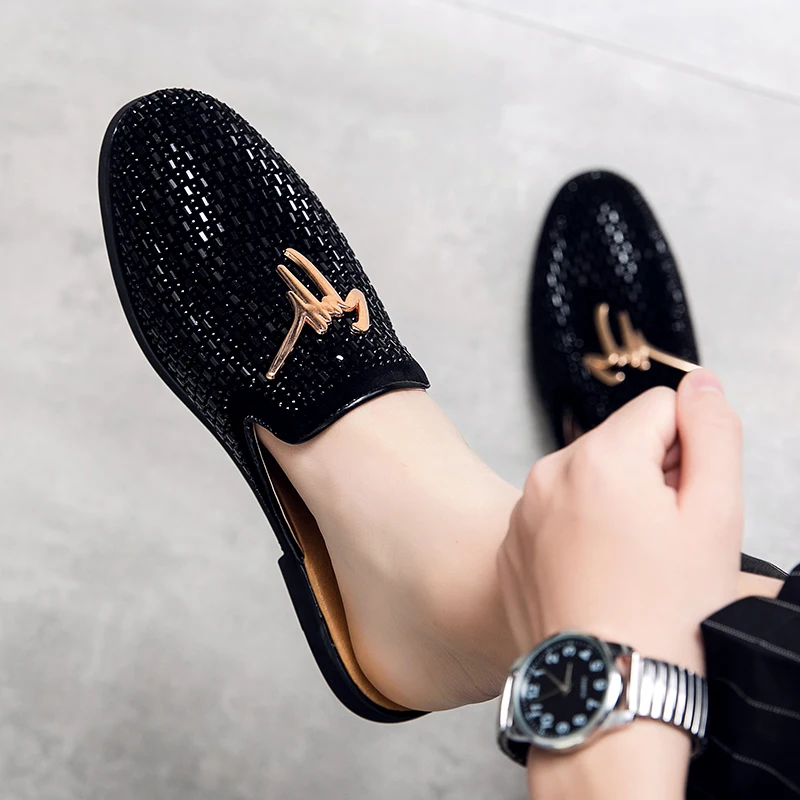 Men Slipper Mules Backless Loafers Men Leather Shoes Retro Flat Heel Party Slippers Slip On Shoes Chaussure Homme
Men Slipper Mules Backless Loafers Men Leather Shoes Retro Flat Heel Party Slippers Slip On Shoes Chaussure Homme