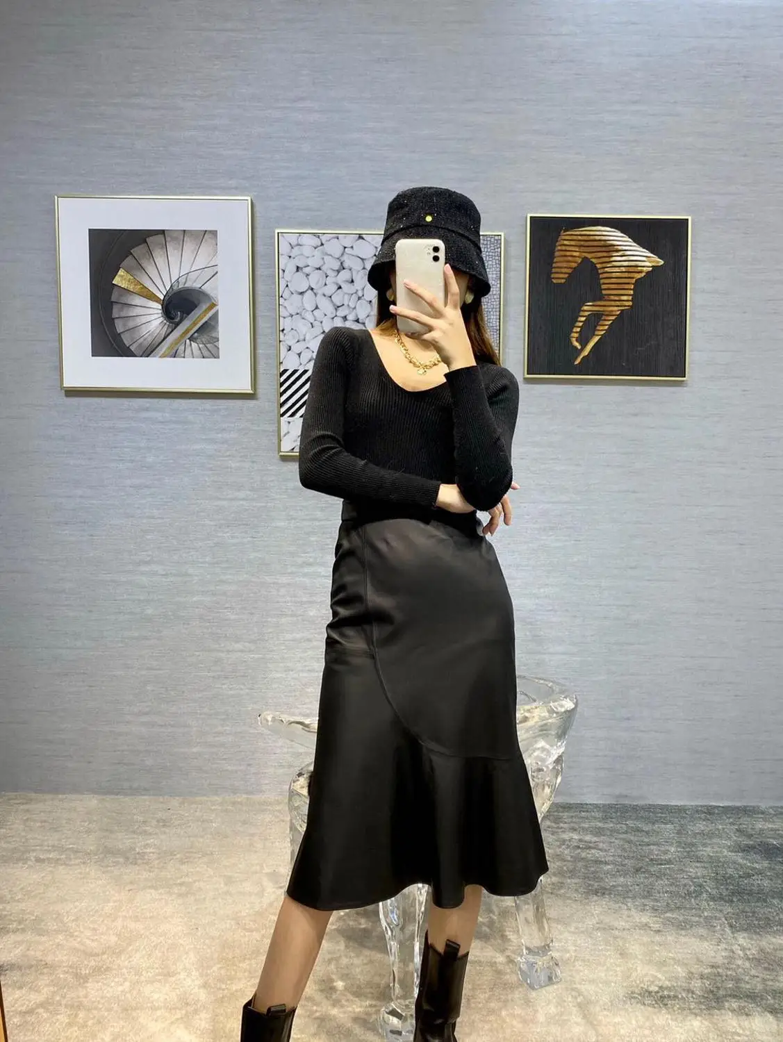 High Waist Real Sheepskin Genuine Leather Skirt Women High Quality Runway Designer 2020 Elegant Ladies Midi Black Mermaid Skirts
High Waist Real Sheepskin Genuine Leather Skirt Women High Quality Runway Designer 2020 Elegant Ladies Midi Black Mermaid Skirts