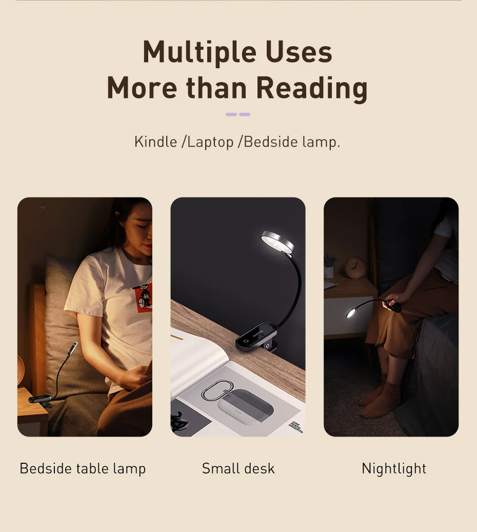 Baseus Mini LED Reading Table Clip Lamp Eye protection Dimmable Bedside Lamp Rechargeable Bedroom Night Lights for Home Office
Baseus Mini LED Reading Table Clip Lamp Eye protection Dimmable Bedside Lamp Rechargeable Bedroom Night Lights for Home Office