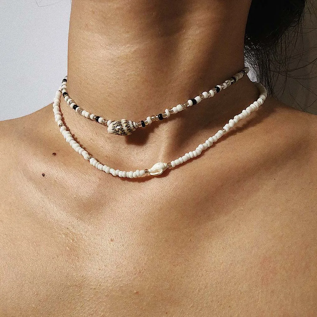 Bohemian White Seed Bead Shell Choker Pendant Necklace for Women kpop Charming Clavicle Chain Jewelry Beach Outfits Collares
Bohemian White Seed Bead Shell Choker Pendant Necklace for Women kpop Charming Clavicle Chain Jewelry Beach Outfits Collares