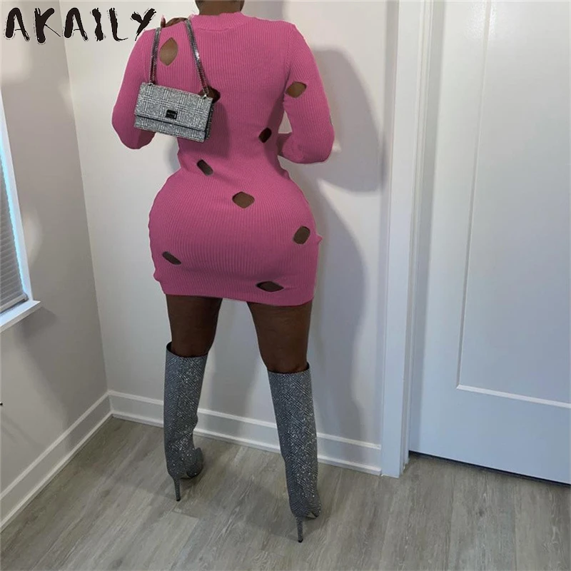 Akaily Streetwear Black Hollow Out Dress Women Solid Turtleneck Long Sleeve Bodycon Dress Female 2021 Ribbed Summer Casual Dress
Akaily Streetwear Black Hollow Out Dress Women Solid Turtleneck Long Sleeve Bodycon Dress Female 2021 Ribbed Summer Casual Dress