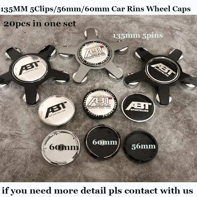 20pcs 135mm 5clips 56mm 60mm Covers Auto Rims wheel Covers Car Emblem Wheel hub Caps For ABT logo Badge label
20pcs 135mm 5clips 56mm 60mm Covers Auto Rims wheel Covers Car Emblem Wheel hub Caps For ABT logo Badge label