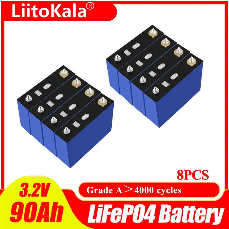 8pcs Liitokala 3.2V 90Ah battery pack 12V 24V 3C LiFePO4 Lithium iron phospha 90000mAh Motorcycle Electric Car motor batteries
8pcs Liitokala 3.2V 90Ah battery pack 12V 24V 3C LiFePO4 Lithium iron phospha 90000mAh Motorcycle Electric Car motor batteries