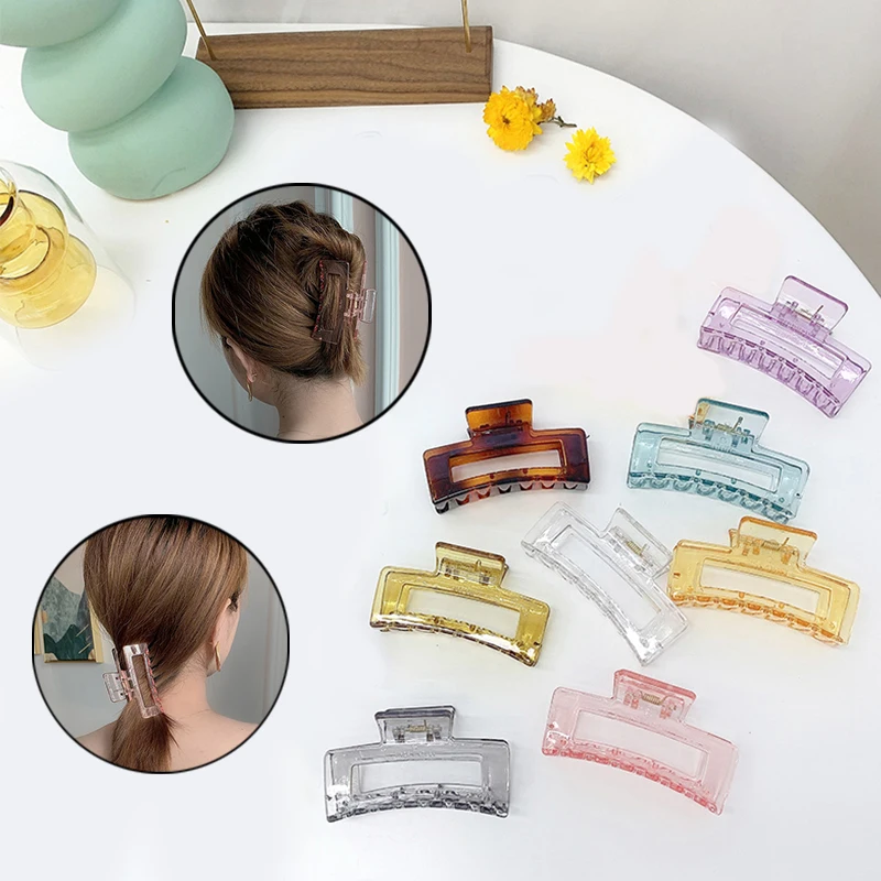Square Shape Acrylic Hairpin Large Size Hair Clamps Crab Clip for Hair Accessories Geometric Candy Color Transparent Hair Claws
Square Shape Acrylic Hairpin Large Size Hair Clamps Crab Clip for Hair Accessories Geometric Candy Color Transparent Hair Claws