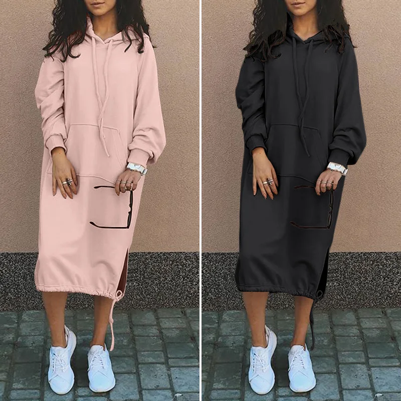 Celmia Winter Women Hoodies Sweatshirt Dress 2022 Fashion Robe Long Sleeve Fleece Dresses Solid Drawstring Hooded Vestidos
Celmia Winter Women Hoodies Sweatshirt Dress 2022 Fashion Robe Long Sleeve Fleece Dresses Solid Drawstring Hooded Vestidos