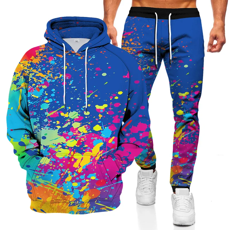 Men's Clothing With Hooded Sweatshirt Sweatpants Suits Fashion Street Loose Casual Colour Gradient 3D Printed Sweatshirt Sets
Men's Clothing With Hooded Sweatshirt Sweatpants Suits Fashion Street Loose Casual Colour Gradient 3D Printed Sweatshirt Sets