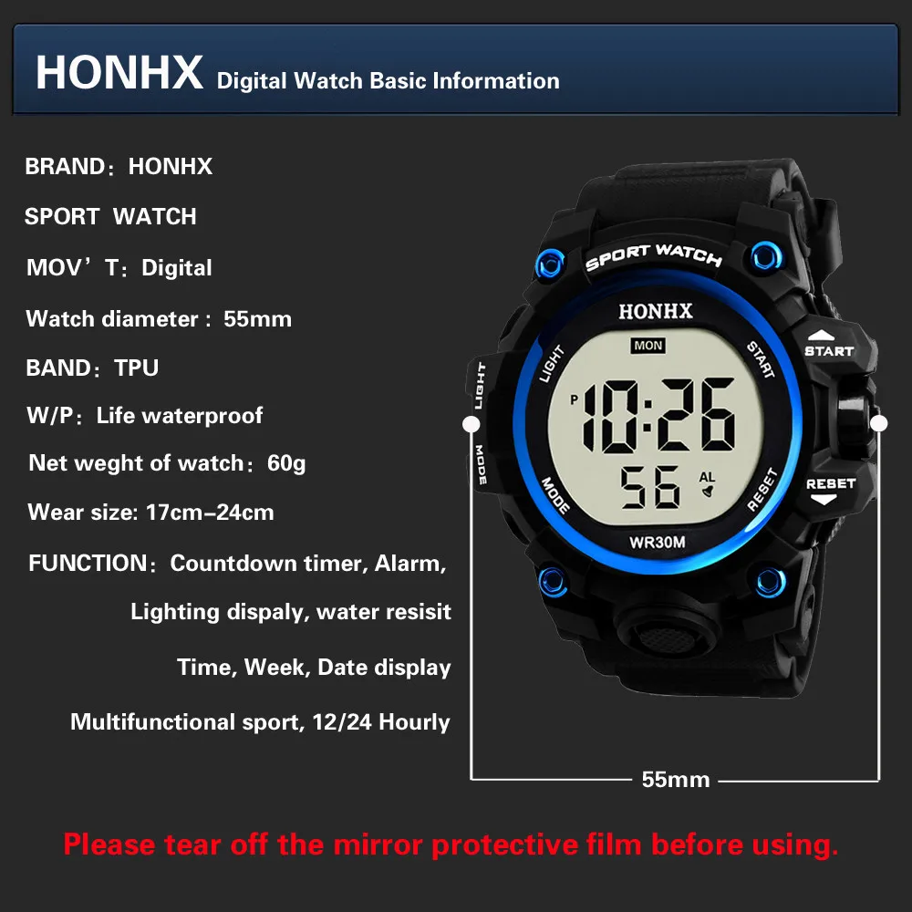 Sport Watch Men Women Outdoor Digital Watches LED Electronic Wristwatch Military Male Clock Relogio Masculino Digital Watch 2021
Sport Watch Men Women Outdoor Digital Watches LED Electronic Wristwatch Military Male Clock Relogio Masculino Digital Watch 2021