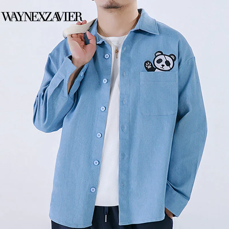 WAYNEXZAVIER 2021 Autumn New Cartoon Denim Shirt Long Sleeve Loose Cotton Oversized Casual Shirts Men's Fashion Anime Clothes
WAYNEXZAVIER 2021 Autumn New Cartoon Denim Shirt Long Sleeve Loose Cotton Oversized Casual Shirts Men's Fashion Anime Clothes