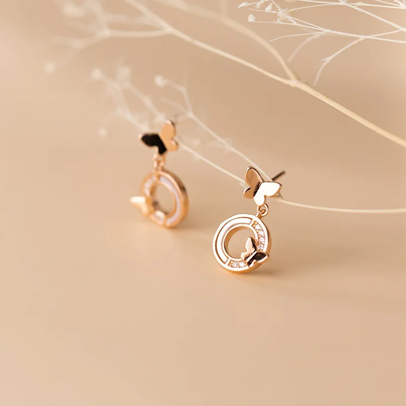 Real 925 Sterling Silver Butterfly Drop Earrings Romantic Butterflies Circle Shape Earring Fine Jewelry for Women
Real 925 Sterling Silver Butterfly Drop Earrings Romantic Butterflies Circle Shape Earring Fine Jewelry for Women