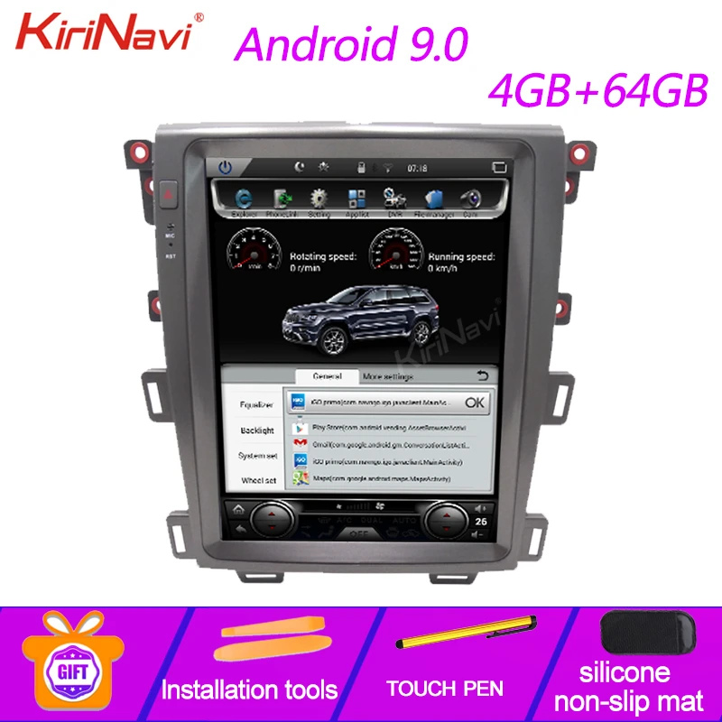 Вертикальный экран KiriNavi в стиле Tesla 12,1 "Android 9,0 автомобильный Dvd мультимедийный плеер для Ford Edge автомобильное радио 4G 2009-2014
Вертикальный экран KiriNavi в стиле Tesla 12,1 "Android 9,0 автомобильный Dvd мультимедийный плеер для Ford Edge автомобильное радио 4G 2009-2014