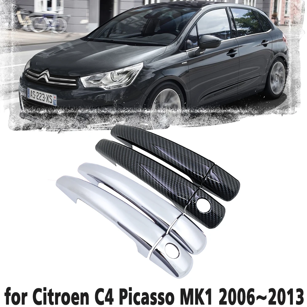 Black Carbon Fiber handle Or Chrome Side Door Cover Trim Set for Citroen C4 Picasso MK1 2006~2013 Car Accessories 2007 2008 
Black Carbon Fiber handle Or Chrome Side Door Cover Trim Set for Citroen C4 Picasso MK1 2006~2013 Car Accessories 2007 2008