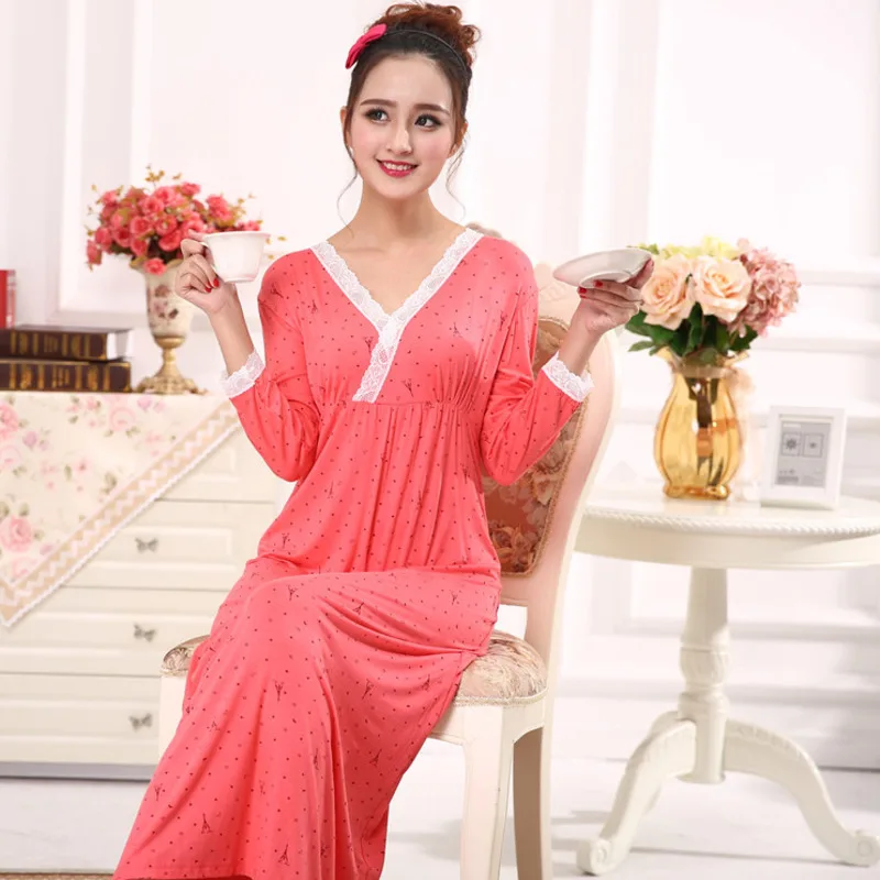 Spring and Autumn Pajamas Women's Cotton Noble Lace Long Loose Princess Nightdress Pajamas home clothes modis lenceria femenina
Spring and Autumn Pajamas Women's Cotton Noble Lace Long Loose Princess Nightdress Pajamas home clothes modis lenceria femenina