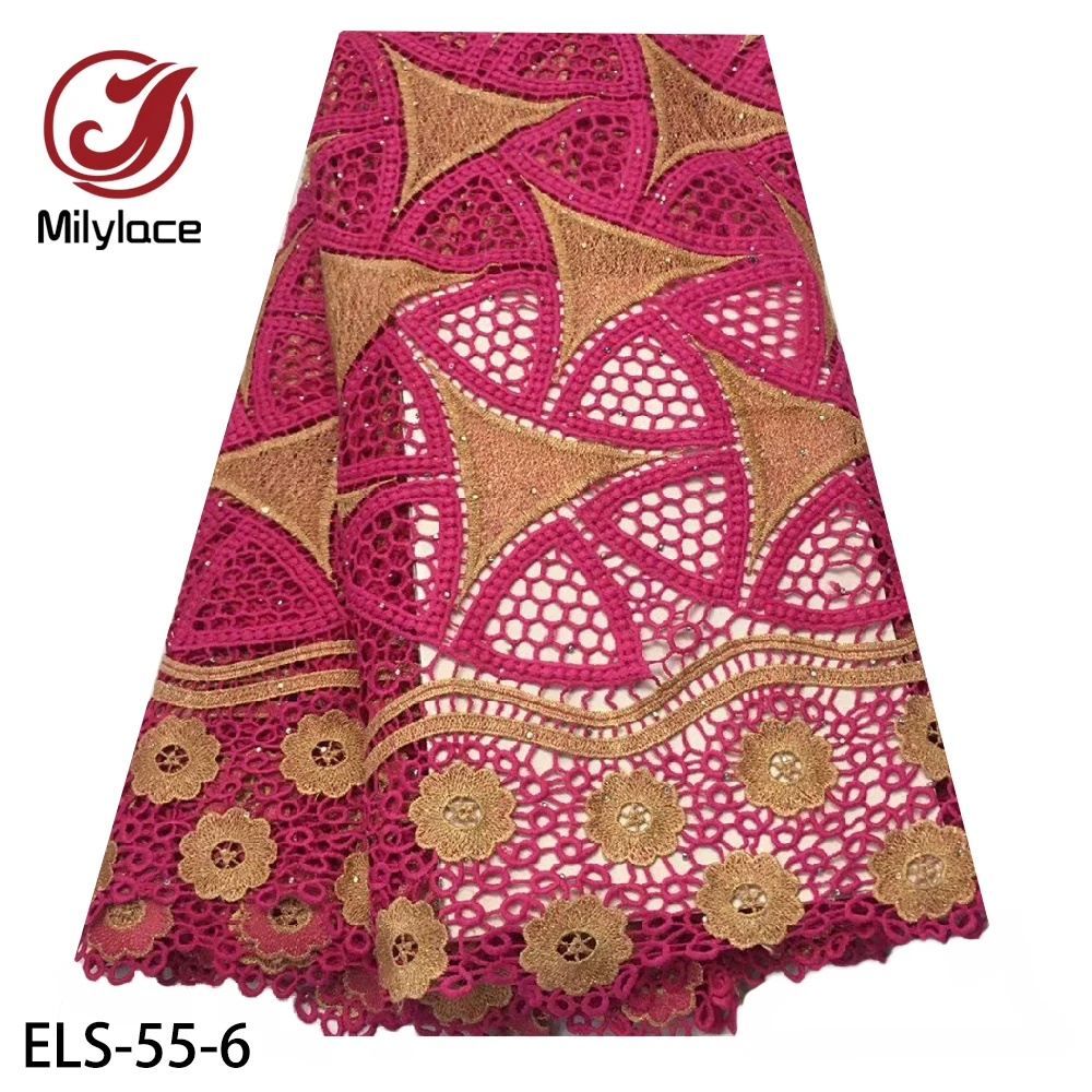 Latest Guipure Lace Cord Lace Embroiderey High Quality French African Water Soluble Lace Fabric for Wedding ELS-55
Latest Guipure Lace Cord Lace Embroiderey High Quality French African Water Soluble Lace Fabric for Wedding ELS-55