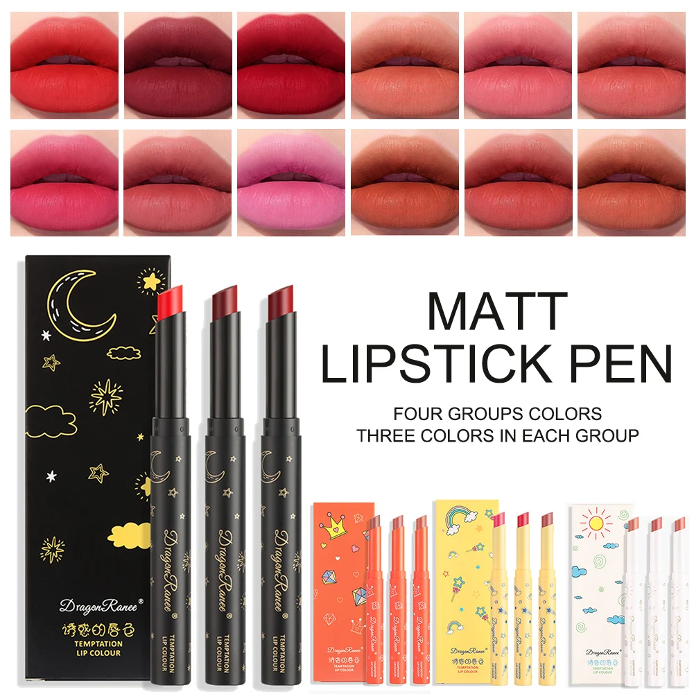 3 Colors/Set Matte Velvet Lipstick Set Long Lasting Waterproof Lipstick for Smooth Velvet Finish Lip Makeup Gift for Women
3 Colors/Set Matte Velvet Lipstick Set Long Lasting Waterproof Lipstick for Smooth Velvet Finish Lip Makeup Gift for Women
