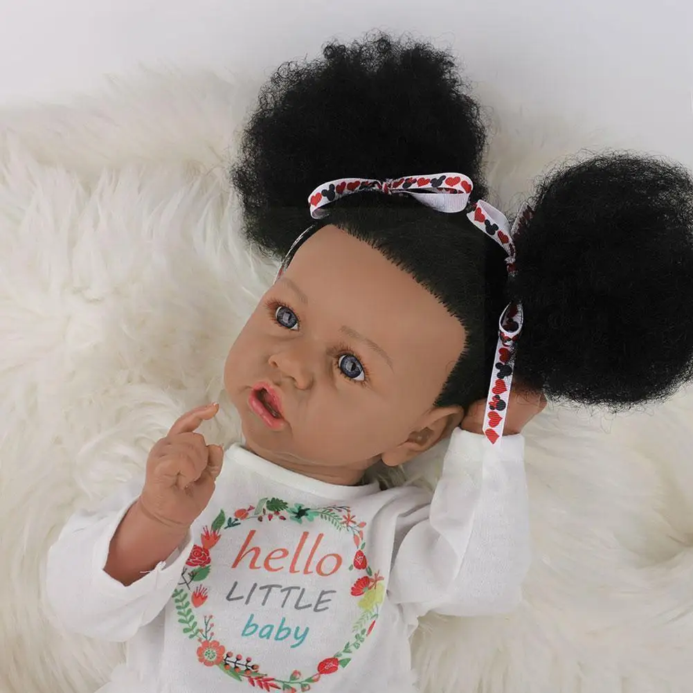 55CM New Black Skin Reborn Todderl Girl Baby Doll Lifelike Silicone African Body Real Baby Full E8P8
55CM New Black Skin Reborn Todderl Girl Baby Doll Lifelike Silicone African Body Real Baby Full E8P8