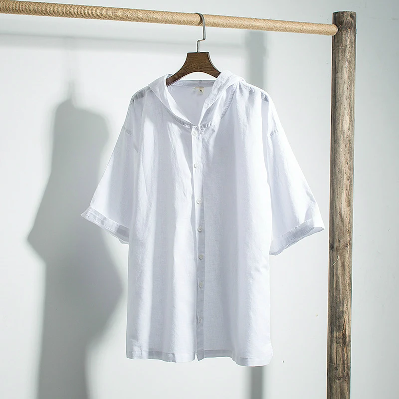 Summer New Arrival Mens Hooded Shirts Casual Slim Fit Cotton Linen Short Sleeve White Social Shirt Top Male Plus Size Xxxl 4xl
Summer New Arrival Mens Hooded Shirts Casual Slim Fit Cotton Linen Short Sleeve White Social Shirt Top Male Plus Size Xxxl 4xl