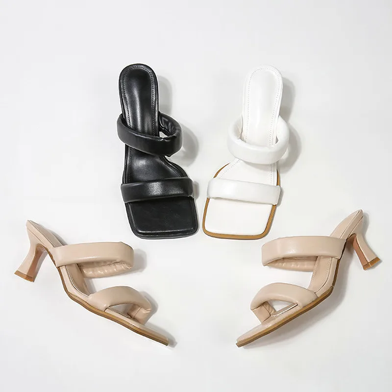 Women Slippers Sexy High Heels PU Leather Comforrt Slides 2021 Fashion Ladies Shoes Outdoor Beach Slippers White Slip-on Sandals
Women Slippers Sexy High Heels PU Leather Comforrt Slides 2021 Fashion Ladies Shoes Outdoor Beach Slippers White Slip-on Sandals
