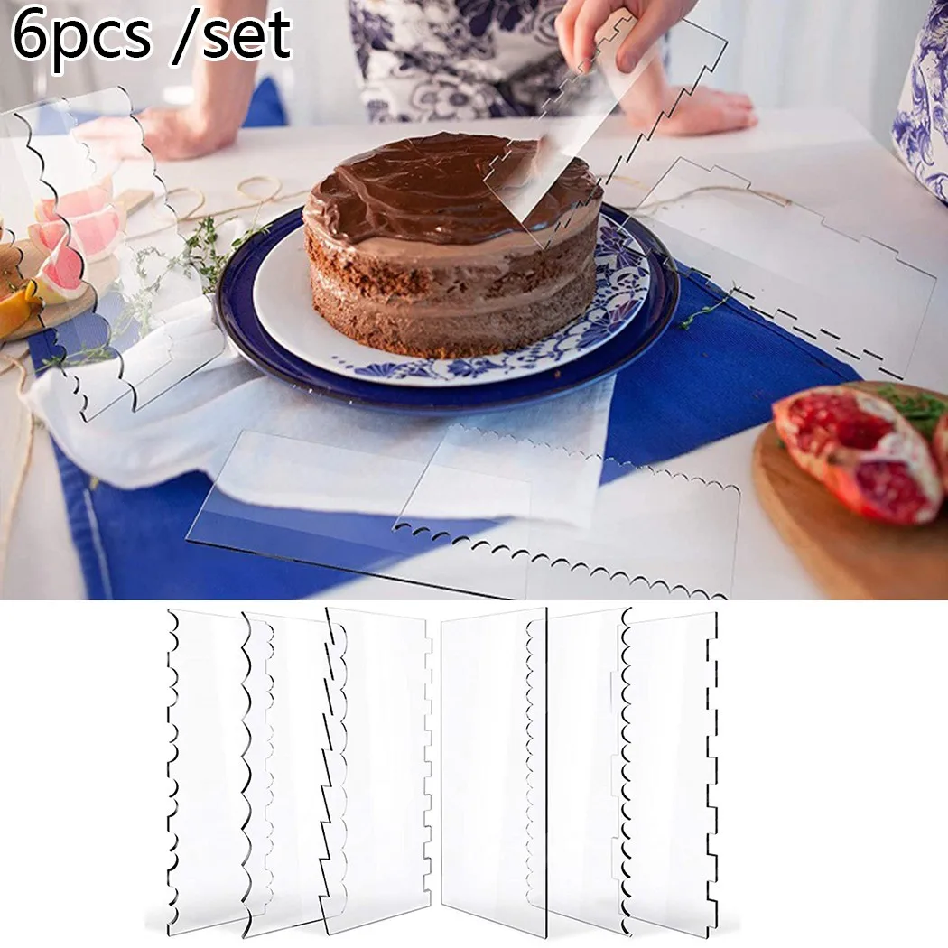 6pcs Acrylic Cake Scraper Transparent Clear Cake Scraper Set Decorating Contour Comb Saw Tooth Cake Trim Smoother Pastry Tool
6pcs Acrylic Cake Scraper Transparent Clear Cake Scraper Set Decorating Contour Comb Saw Tooth Cake Trim Smoother Pastry Tool