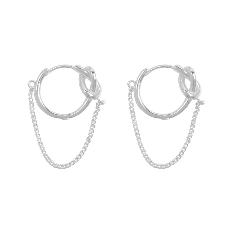 Besimpol Real 925 Sterling Silver Knotted Earrings Vintage Geometric Simple Chain Earrings for Women Luxury Fine Jewelry Gift
Besimpol Real 925 Sterling Silver Knotted Earrings Vintage Geometric Simple Chain Earrings for Women Luxury Fine Jewelry Gift