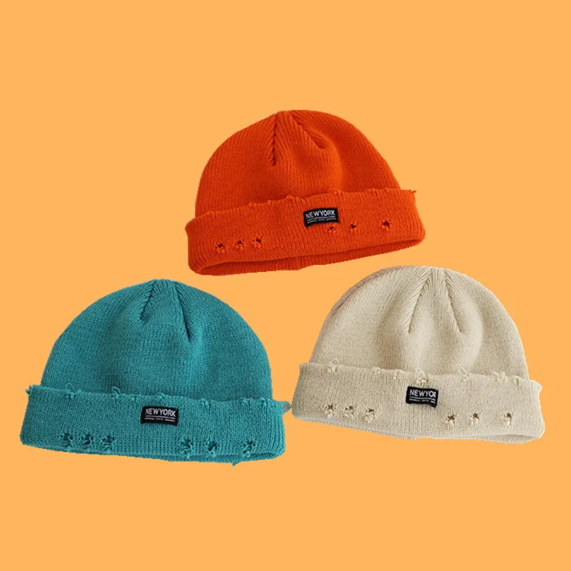 New Autumn Winter Unisex Soft Cotton New York Label Broken Hole Fashion Casual Hip Hop Unique Nightclub Skull Knitted Beanie Hat
New Autumn Winter Unisex Soft Cotton New York Label Broken Hole Fashion Casual Hip Hop Unique Nightclub Skull Knitted Beanie Hat