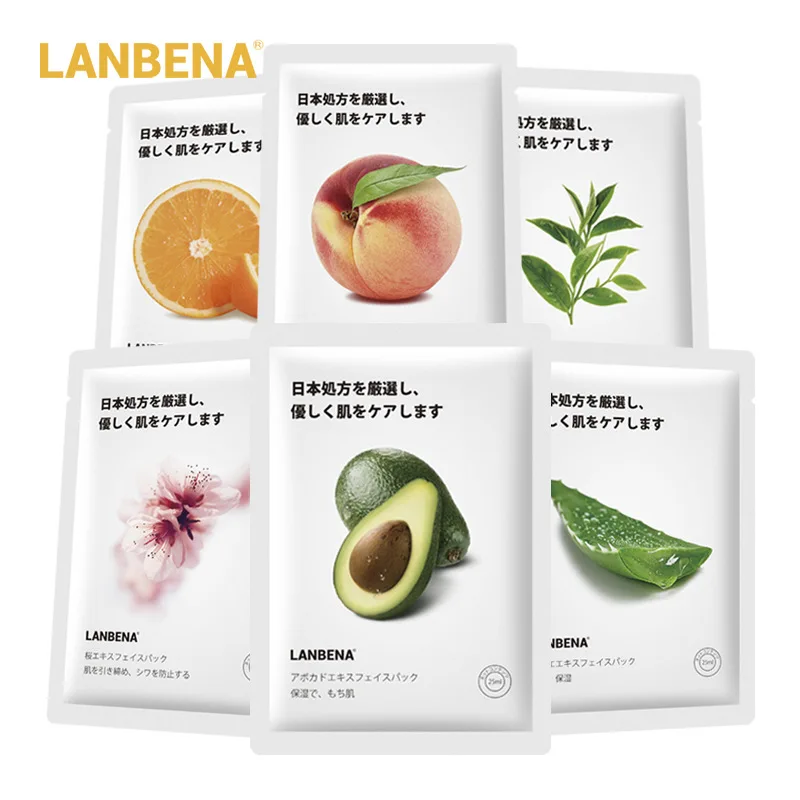 LANBENA увлажняющий Зелёный чай фрукты маска для лица алоэ вера лист одноразовые